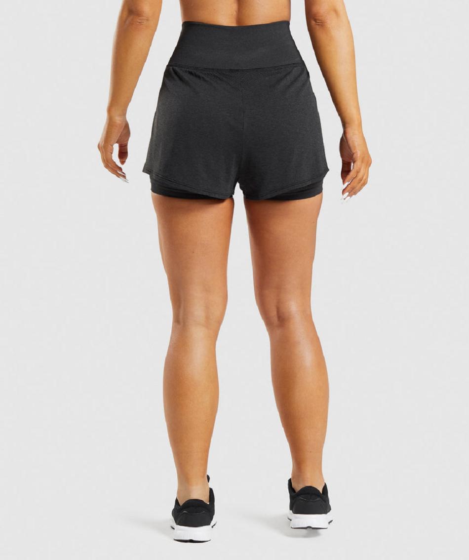 Pantalones Cortos Gymshark Vital Seamless 2.0 2-in-1 Mujer Negras | CO 2802RVD